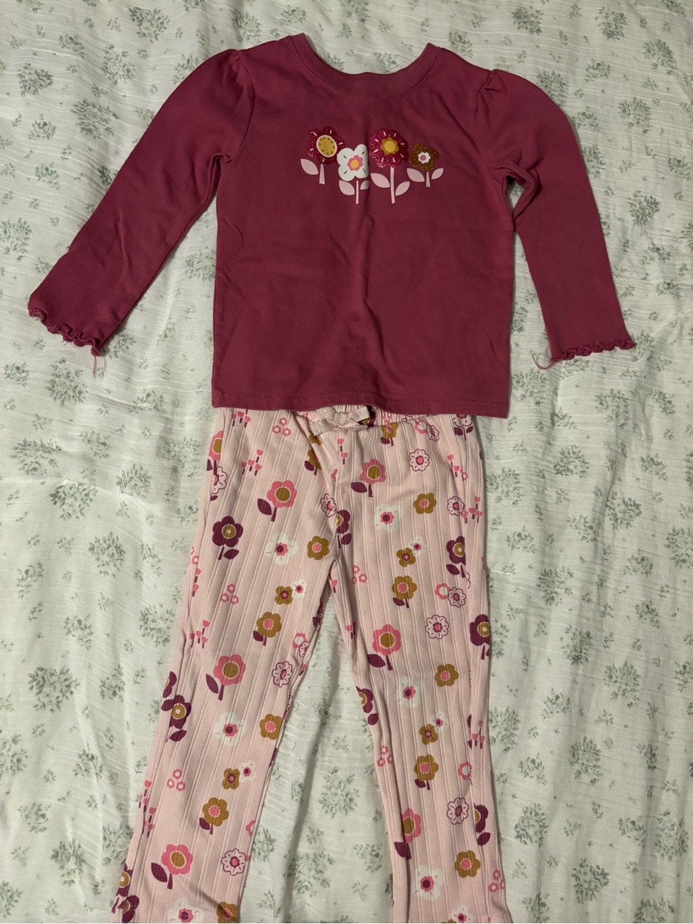 Garanimals Rose and Light Pink Floral Two-Piece Set
